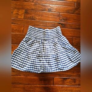 Blue Gingham Girls Skirt XL